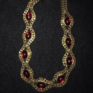 Ruby Gold Chain Necklace